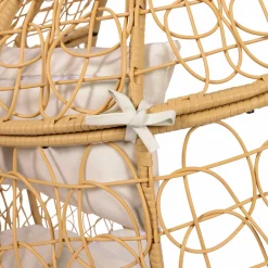 Fauteuil œuf suspendu effet rotin avec coussins écru*IDMarket Clearance