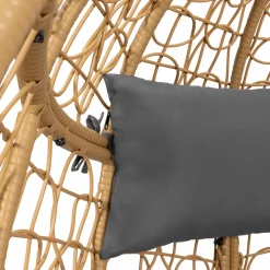 Fauteuil œuf suspendu effet rotin avec coussins gris*IDMarket Online