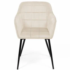 Fauteuils de table en velours beige*IDMarket New