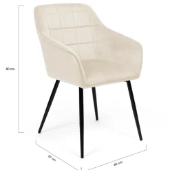 Fauteuils de table en velours beige*IDMarket New