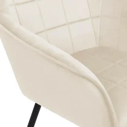 Fauteuils de table en velours beige*IDMarket New