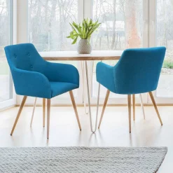 Fauteuils scandinaves bleu canard*IDMarket Outlet