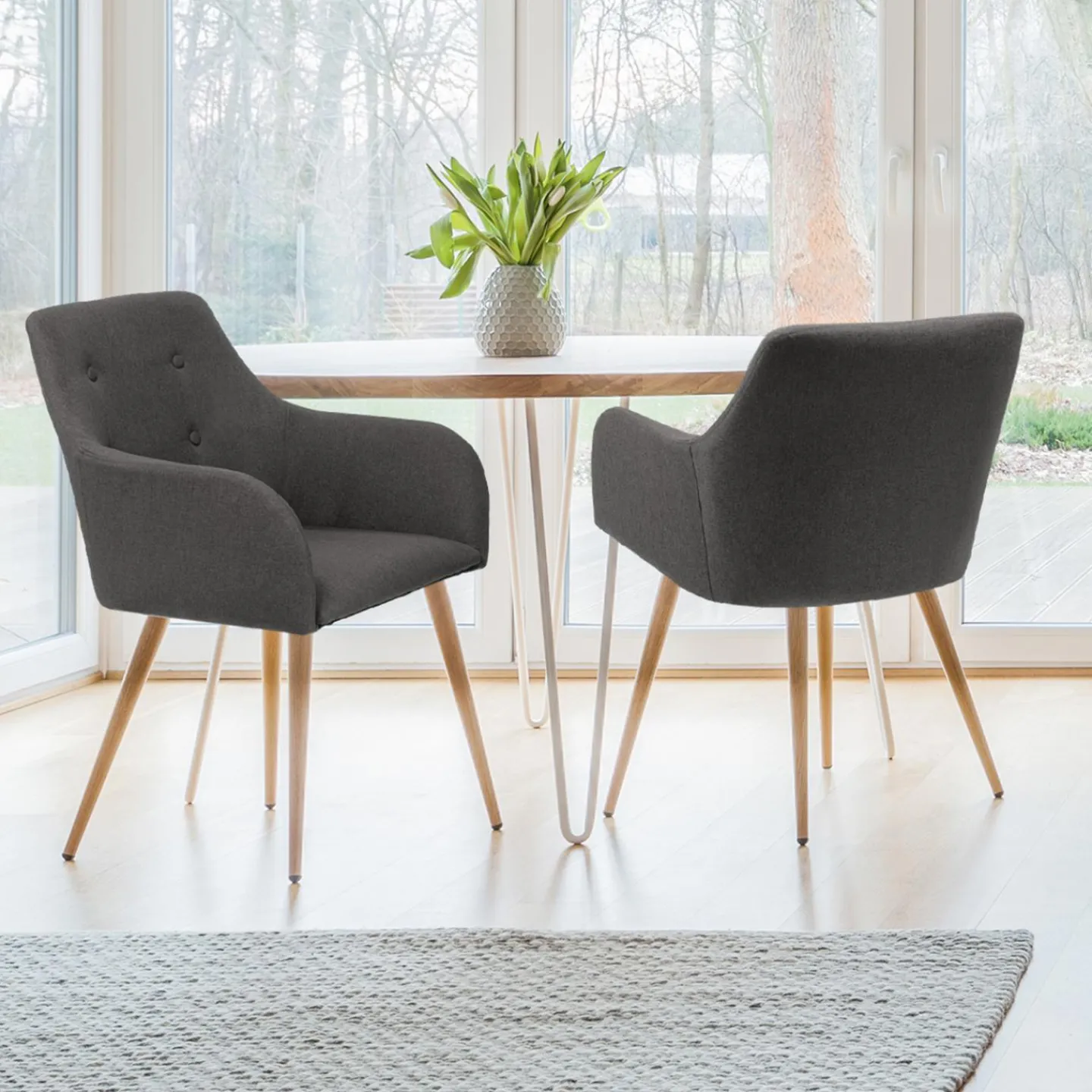 Fauteuils scandinaves gris anthracite*IDMarket Hot