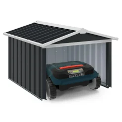 Garage pour robot tondeuse en métal gris anthracite*IDMarket Hot
