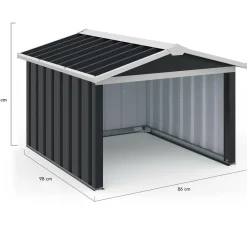Garage pour robot tondeuse en métal gris anthracite*IDMarket Hot
