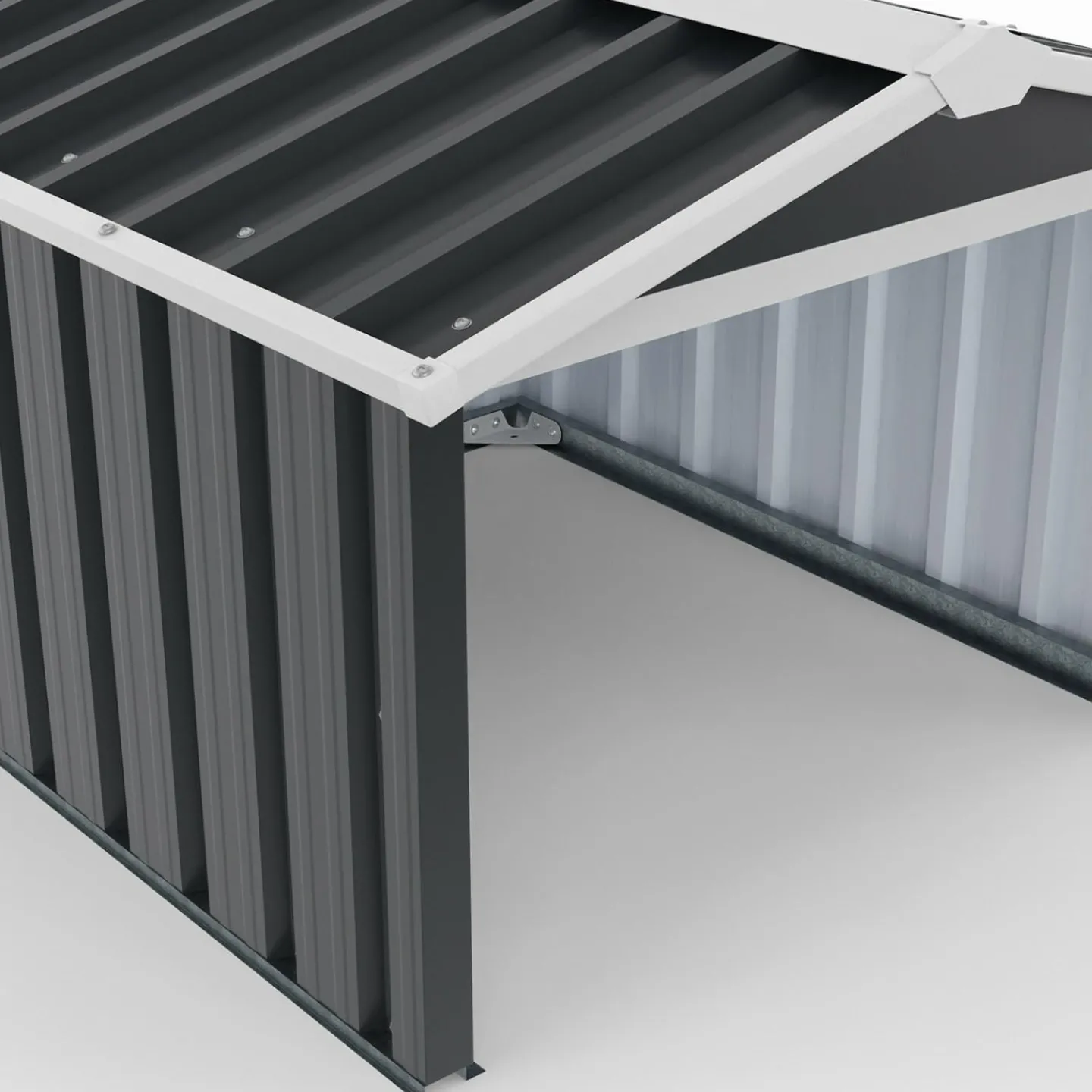 Garage pour robot tondeuse en métal gris anthracite*IDMarket Hot