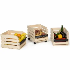 Garde-manger empilable en bois à roulettes*IDMarket Discount