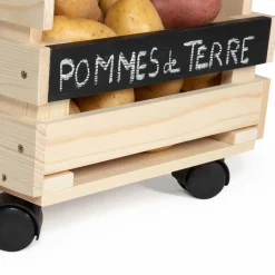 Garde-manger empilable en bois à roulettes*IDMarket Discount
