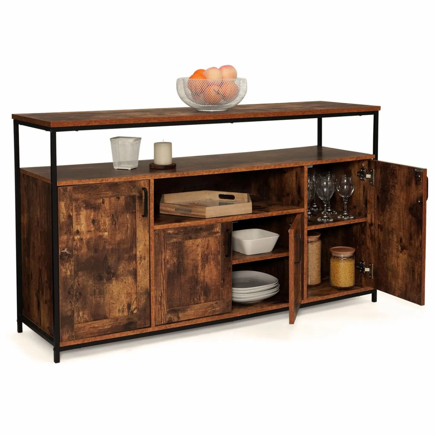 Grand buffet industriel effet bois vieilli*IDMarket Sale