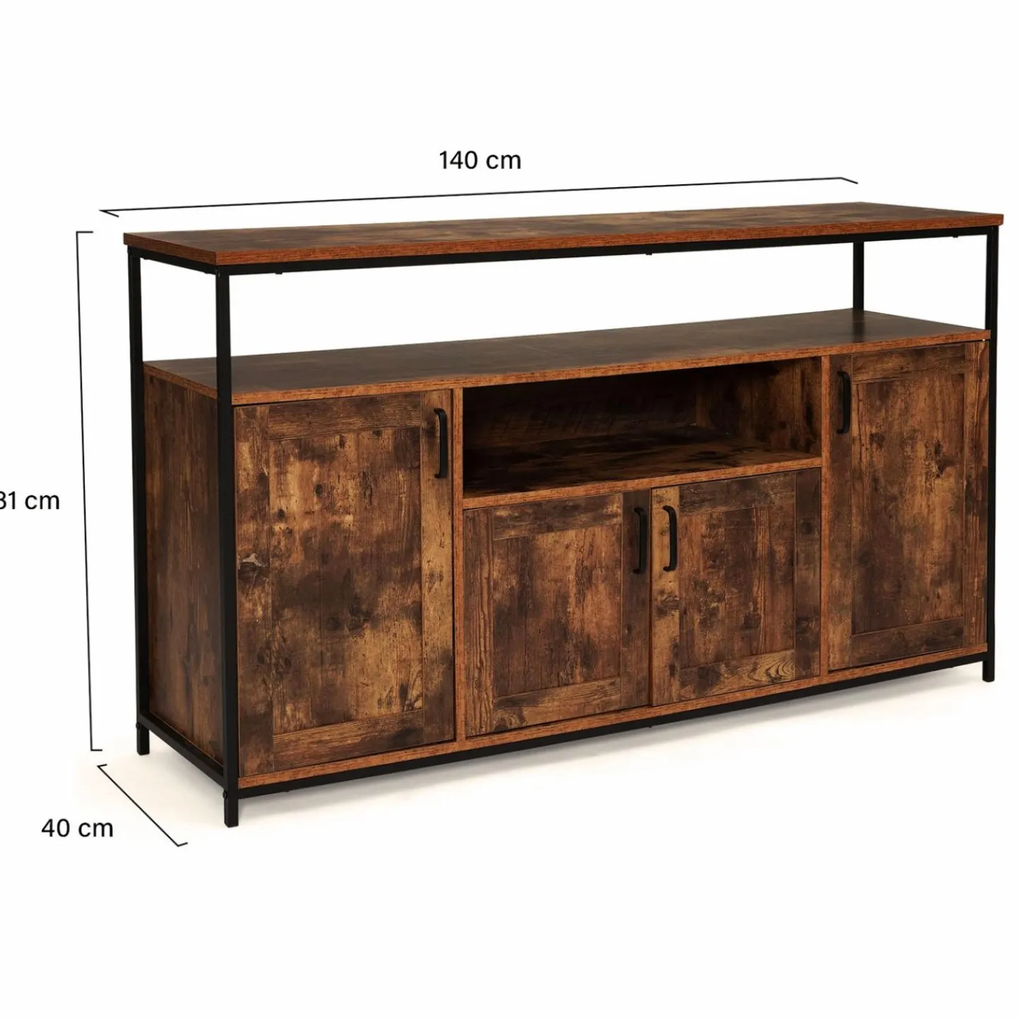 Grand buffet industriel effet bois vieilli*IDMarket Sale