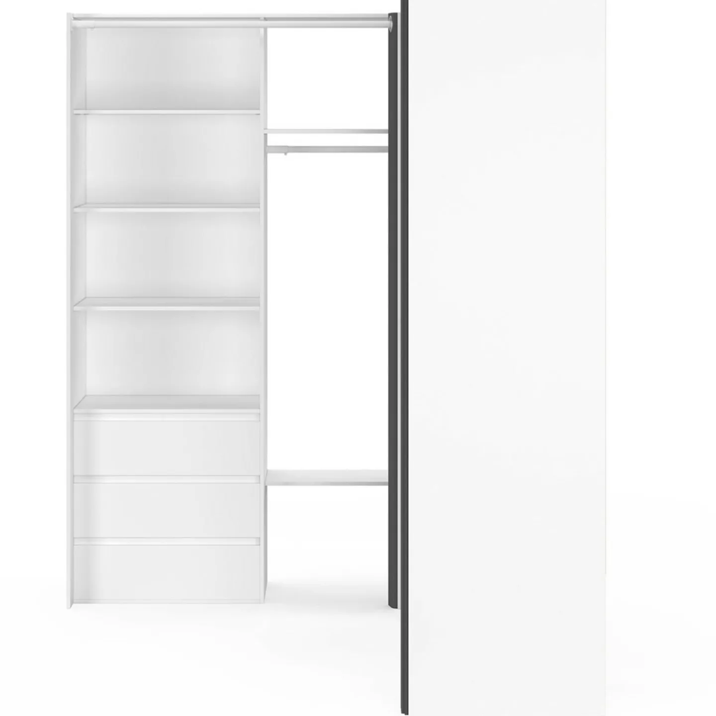 Grand dressing d’angle extensible 230x140x180 cm blanc*IDMarket Sale