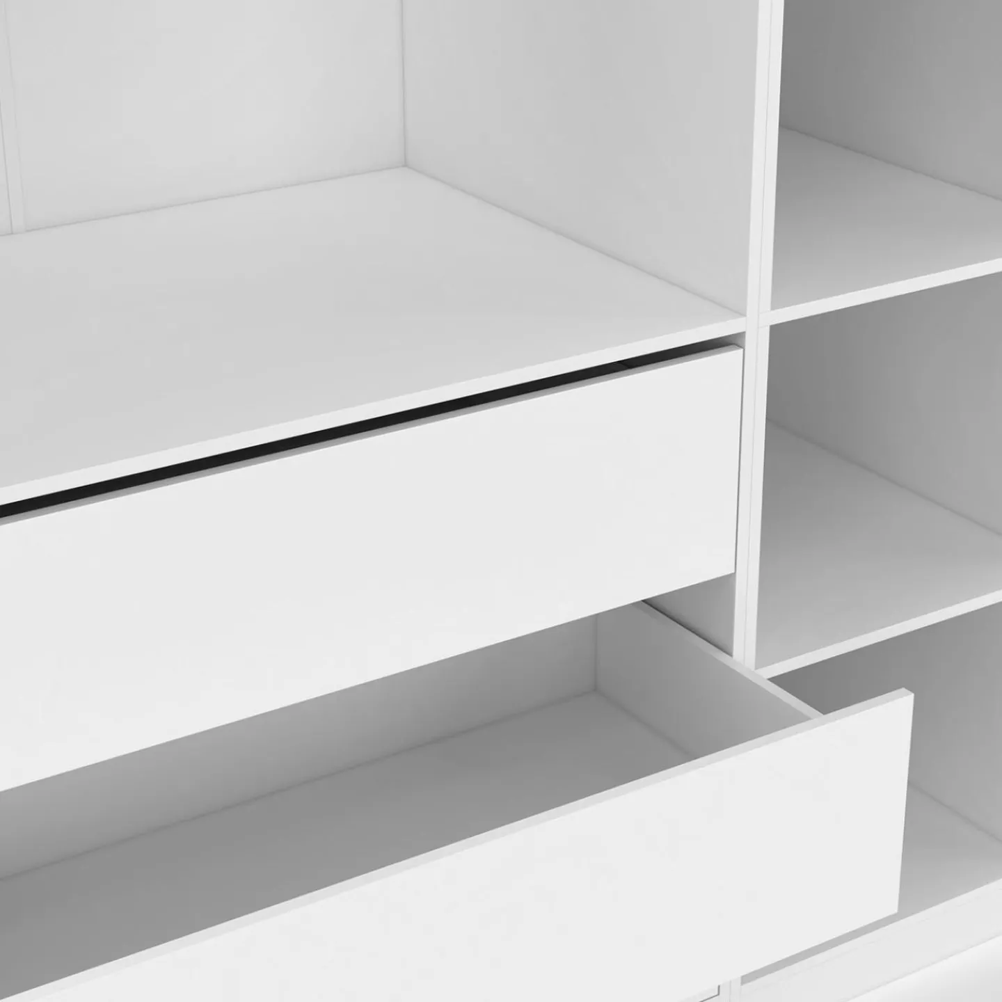 Grand dressing modulable blanc 200 cm avec 1 penderie, 7 étagères et 3 tiroirs*IDMarket New