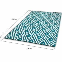 Grand tapis bleu canard pour terrasse et extérieur*IDMarket Best