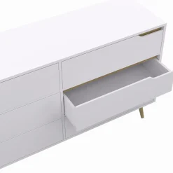Grande commode blanche scandinave avec 6 tiroirs*IDMarket Discount
