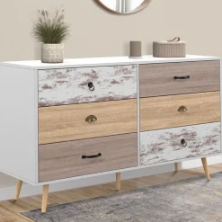 Grande commode scandinave XXL 6 tiroirs*IDMarket Outlet