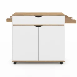 Grande desserte cuisine blanche et bois avec placard et tiroir*IDMarket Clearance