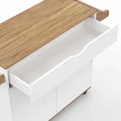 Grande desserte cuisine blanche et bois avec placard et tiroir*IDMarket Clearance