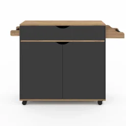 Grande desserte de cuisine noire et bois avec placard et tiroir*IDMarket Outlet