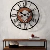 Grande horloge murale industrielle 60 cm avec engrenages*IDMarket Discount