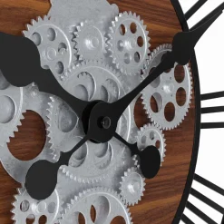 Grande horloge murale industrielle 60 cm avec engrenages*IDMarket Discount