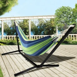 Hamac bleu avec support métal*IDMarket New