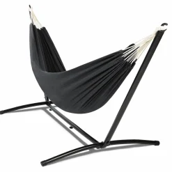 Hamac gris anthracite avec support métal*IDMarket Outlet
