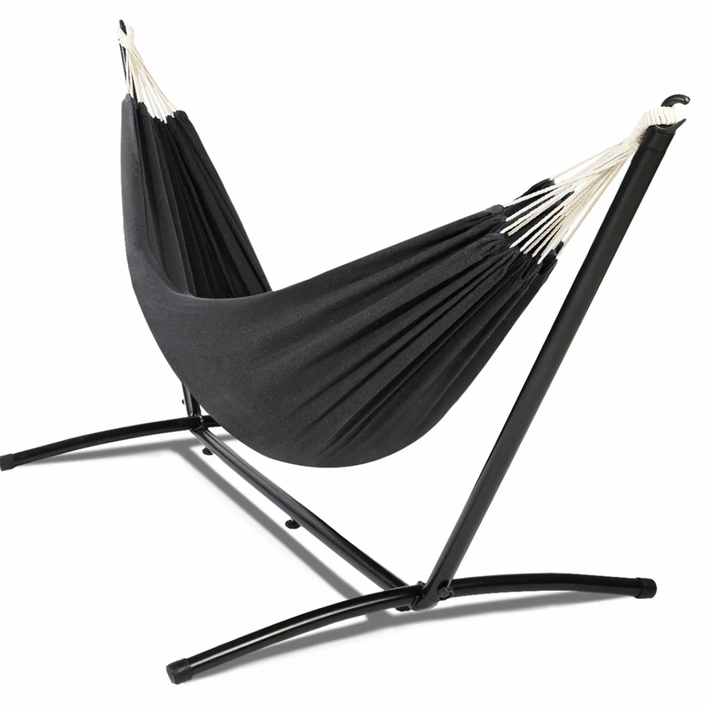 Hamac gris anthracite avec support métal*IDMarket Outlet