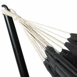 Hamac gris anthracite avec support métal*IDMarket Outlet