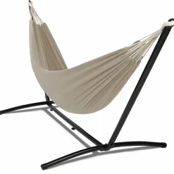 Hamac taupe avec support métal*IDMarket