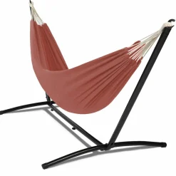 Hamac terracotta avec support métal*IDMarket Hot