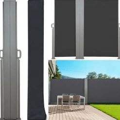 Housse pour paravent rétractable double noire*IDMarket Hot