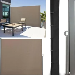 Housse pour paravent rétractable hauteur 2m noire*IDMarket Clearance