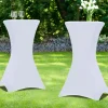 Housses blanches pour table haute de réception*IDMarket
