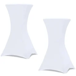 Housses blanches pour table haute de réception*IDMarket