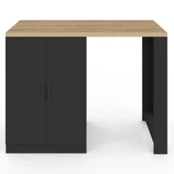 Ilot central avec plan de travail et portes vitrées 2 personnes*IDMarket Best