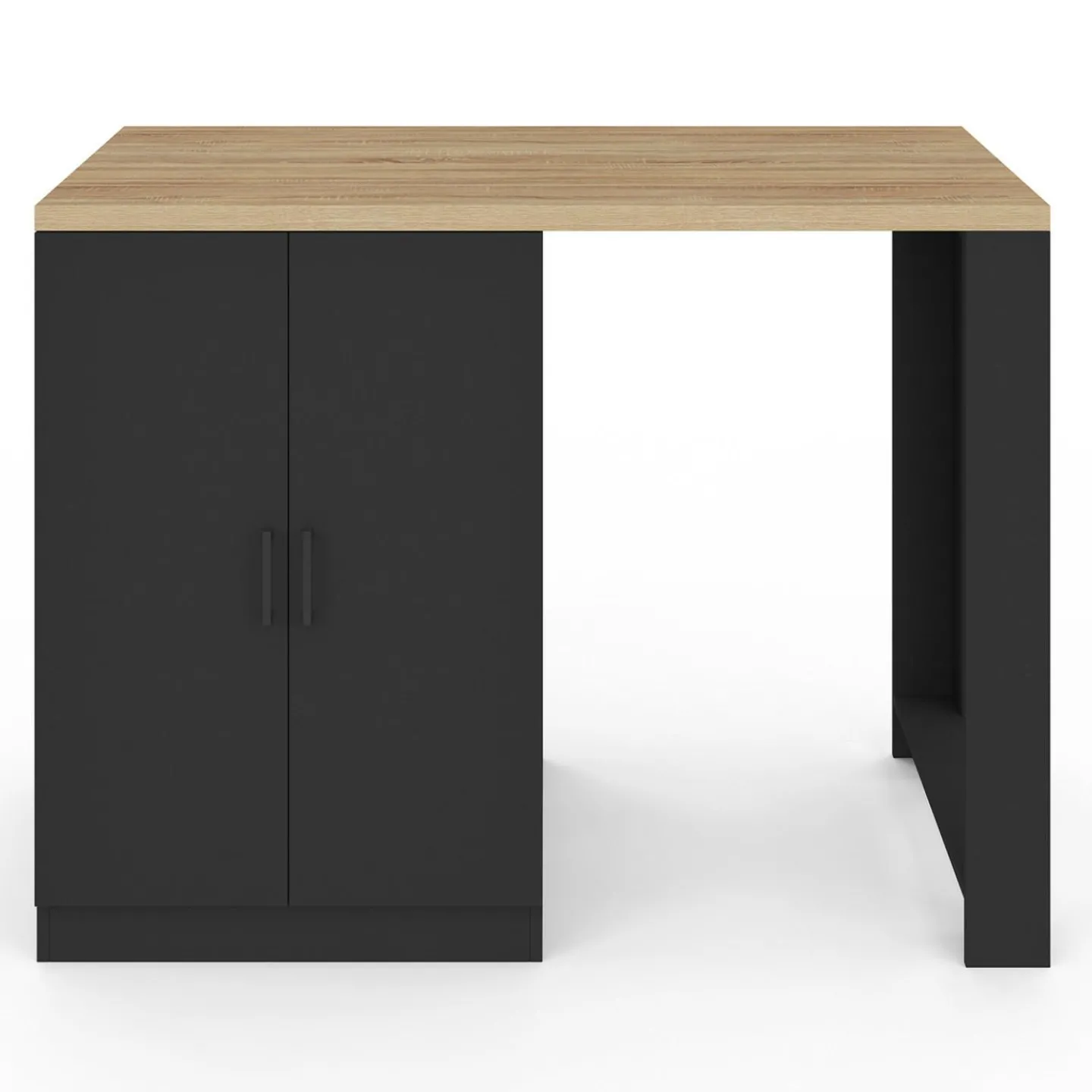 Ilot central avec plan de travail et portes vitrées 2 personnes*IDMarket Best