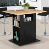 Ilot central avec rangements bois noir et imitation hêtre 110 cm*IDMarket