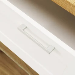 Ilot central blanc et bois 130 cm pour 4 personnes*IDMarket Discount