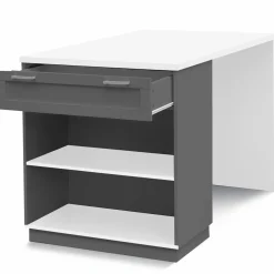 Ilot central blanc et gris 130 cm pour 4 personnes*IDMarket Hot