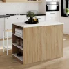 Ilot central bois avec plan de travail terrazzo*IDMarket Clearance