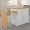 Ilot central bois blanc avec table à manger extensible*IDMarket Sale