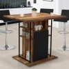Ilot central de cuisine industriel bois noir et effet bois foncé*IDMarket Hot