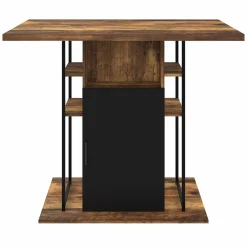 Ilot central de cuisine industriel bois noir et effet bois foncé*IDMarket Hot