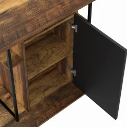 Ilot central de cuisine industriel bois noir et effet bois foncé*IDMarket Hot