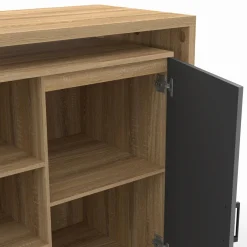 Ilot central pivotant imitation hêtre porte noire*IDMarket Sale