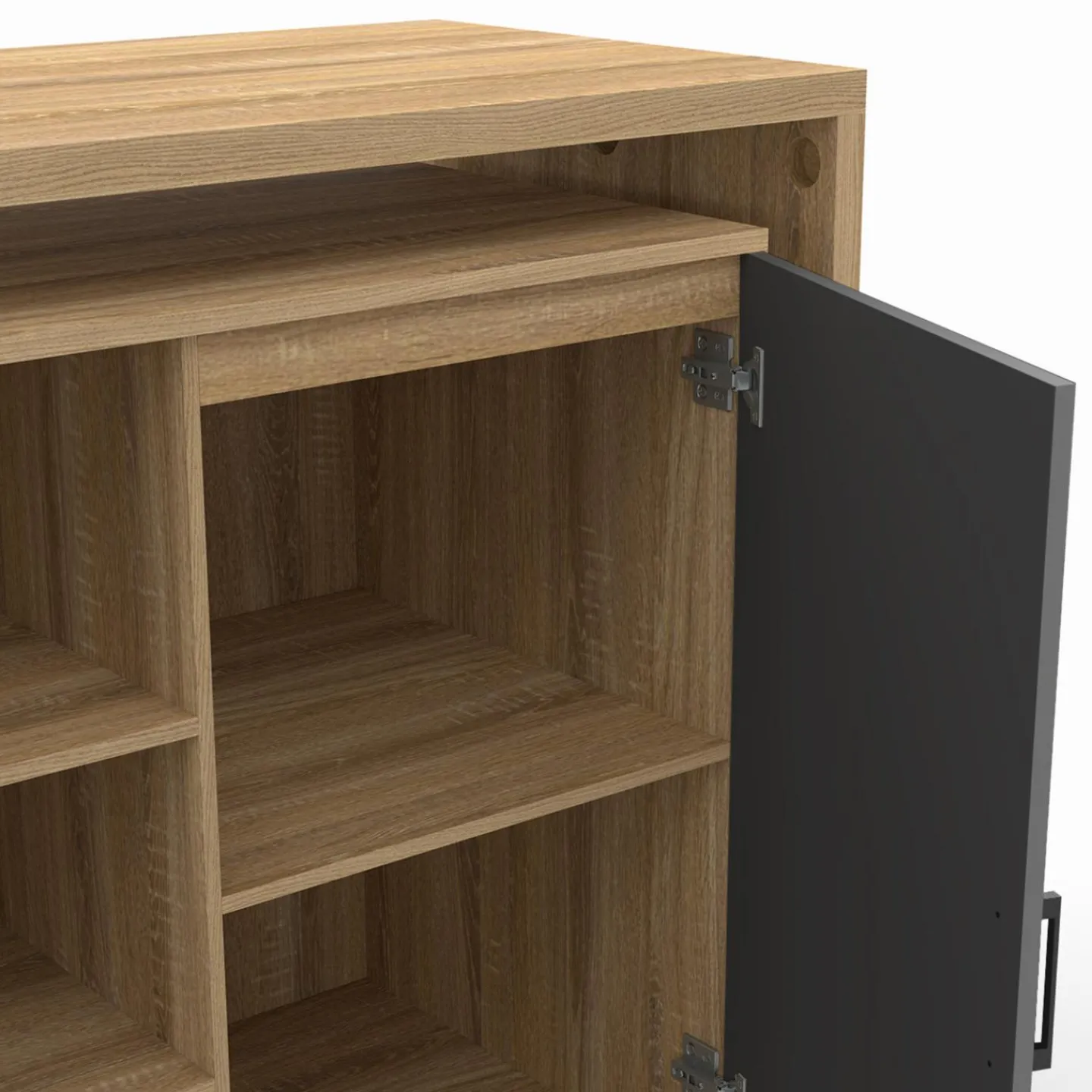 Ilot central pivotant imitation hêtre porte noire*IDMarket Sale