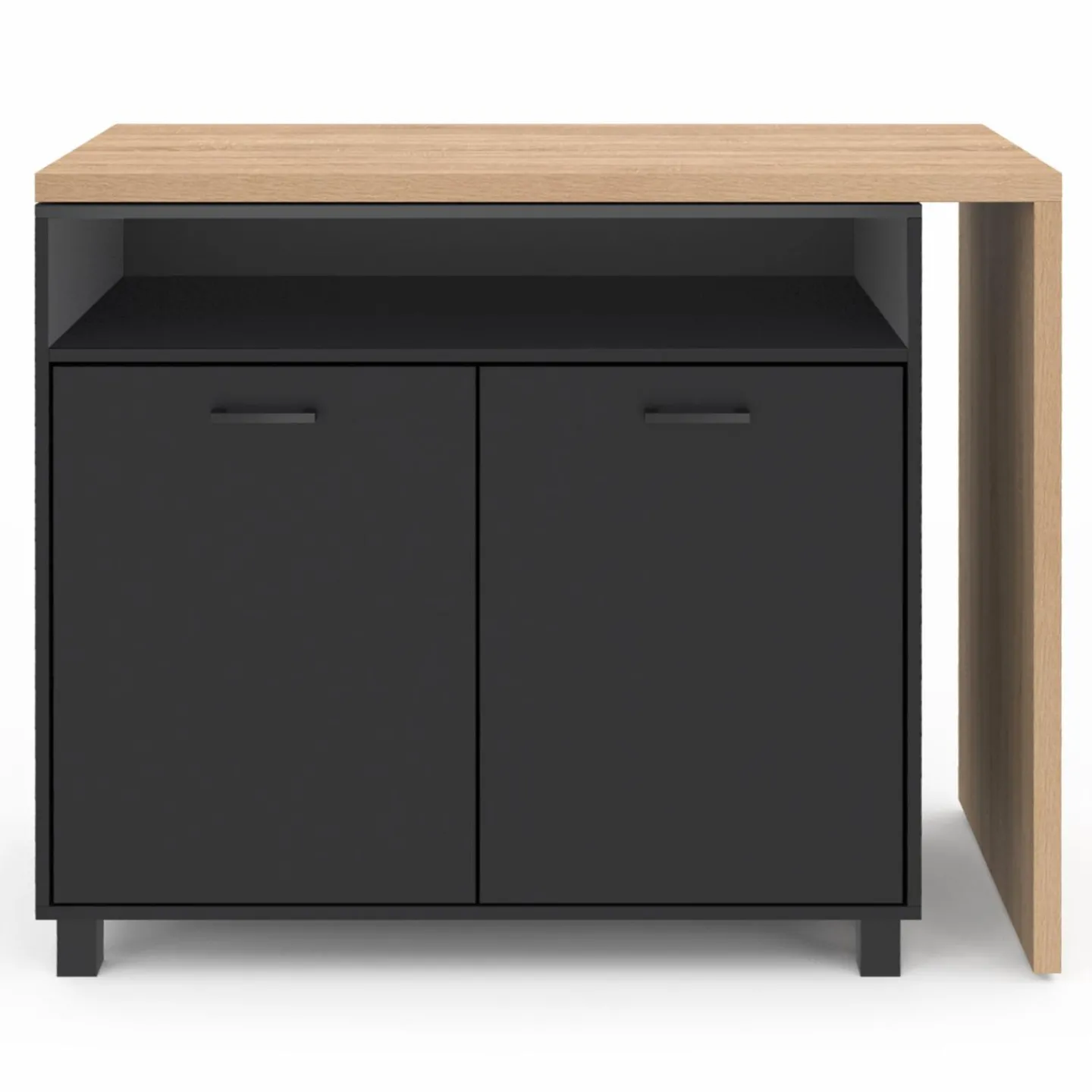 Ilot central rotatif noir et imitation hêtre*IDMarket Sale