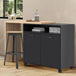 Ilot central rotatif noir et imitation hêtre*IDMarket Sale