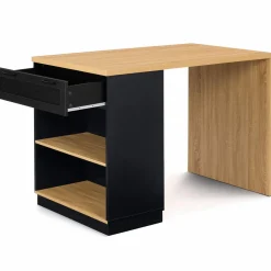 Ilot mange debout noir et bois 130 cm*IDMarket Best