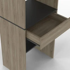 Kit dressing placard hêtre et noir avec étagères, tiroir et double penderie*IDMarket Sale